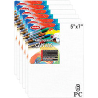Variety 5 X 7 Inch Cotton Canvas Board For Painting, 7Oz Primed, Pack Of 6 Piece