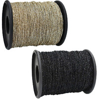 Embroiderymaterial Metallic Glitter Dori Thread Cord For Embroidery & Jewelry Making Combo Of Olive And Black Color(2Rolls) 250 Meter Of Thread/Roll