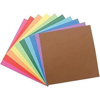 Generic Rough Textured Both Side Coloured 15 Cm X 15 Mm Origami Sheets/Construction Paper Unruled (Set Of 100, Multi Color) For Origami, Scrap Booking, Hoobby Crafts, Project Work Etc (100).