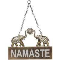 Smaart Craafts Elephant Namaste Welcoming Board Wall Art Metal Wall Dcor | Multicolor | Anti Rust Powder Coated | Premium Design Wall Hanging For Entryway | Size-44Cm X 30Cm |