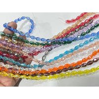 Omx 8Mm X 12Mm, Total 600 Beads, Multi Colours, 12 Colours, Mix, 50 Beads Each Colour, Glass Drop Bead / Briolette Crystal, Glass Ab Rainbow Trans Teardrop Vertical Hole Faceted Shape Spacer Beads (Total 600 Beads, Multi Colours)