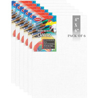 Variety Canvas 4 X 6 Inch Cotton Canvas Board For Painting, 7Oz Primed, Pack Of 6 Piece - White