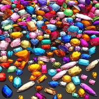 Diy Crafts 40 Pcs, Crystal, Sewing Gems Acrylic Sewing Crystal Mixed Shapes Sew On Rhinestones With 2 Holes For Clothes Sewing (40 Pcs, Crystal)