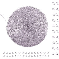 Diy Crafts 1 Set, 1 Mtr Chain 10 Lobster 20 Jump Rings, Stainless Steel Linking C(1 Set, 1 Mtr Chain 10 Lobster 20 Jump Rings)