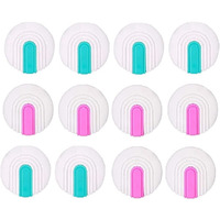 Deli Non-Toxic U-Touch Eraser, Cute Round Pencil Eraser For Students School Supplies Prize Gifts Party Favors - Multicolor (6 Pcs Each Of Pink & Blue) - Wh02901 - (Pack Of 12)