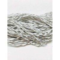 Eerafashionicing Pack Of 9 To 10 Mtr Silver And White Colour Piping, Dori, Edges, Lace, Trims