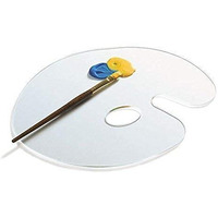 Eskube Acrylic Oval Shaped, Pigment Palette For Painting With Thumb Hole & Protective Brown Paper For Kids, Professionals, Artists & Students For Diy Art Craft Painting(25 X 15 Cms)