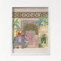 The Spring Palette | Jaipur - Travel Inspired Modern Wall Painting | Modern Art Painting For Living Room Bed Room And Office | 11 X 14 Inches (White Frame)