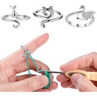 Crochet Ring 3 Pcs For Crocheting Adjustable Knitting Tension Ring For Finger Yarn Tension Ring Fashion Style Accessories