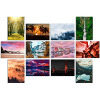 Printelligent Wall Posters Collage For Living Room Bedroom Office Wall Decoration Poster Set Of 12 Size A4 (29 Cm X 21 Cm) (Landscape)