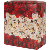 Snow Crafts White And Red Flowers Gift Wrapping Paper For Packaging, Birthday Gifts, Diwali Decoration, Kids Project Work (Size-18Inch X 27Inch) (Pack Of 5 Sheets)