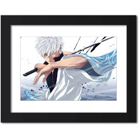 Tenorarts Gintama Gintoki Sakata Poster Anime Laminated Framed Painting With Black Frame (12Inches X 9Inches)