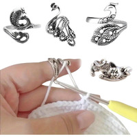 Tozkyn Crochet Ring 4 Pcs For Crocheting Adjustable Knitting Tension Ring For Finger Yarn Tension Ring Fashion Style Accessories, Yarn Holders For Crochet, Crochet Rings Embroidery, Crochet Ring Hook