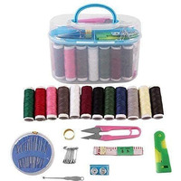 Edbiret Ultipurpose Portable Small Travel Sewing Kit Box With All Accessories For Beginners Girls,Travelling Mini Sewing Supplies Kit With Mending And Sewing Needles, Scissors, Thimble, Thread, Tape