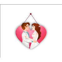 Crafty Adda Love's Eternal Embrace Elegant Handcrafted Wooden Wall Hanging Heartfelt Couple Quotes Art Inspirational Rustic Decor For Home, Bedroom, And Living Room | Couple Heart