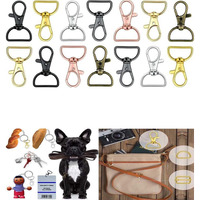 Diy Crafts 2 Pcs Swivel Snap D Hooks, Golden, Round Swivel Snap Hooks And Round Rings, Metal Swivel Lanyard Snap Round Hook, Slide Buckle For (2 Pcs Swivel Snap D Hooks, Golden)