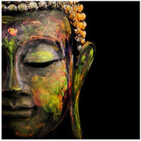 Printelligent Buddha In Meditation Canvas Painting (Unframed) Multi Size (18 X 18 Inch)