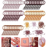 Diy Crafts 10 Pcs, Silver, Split Key Ring With Chain Set, Metal Flat Keychain Rings 1 Inch With Open Jump Rings And Screw Eye Pins Bulk, Colors, For Resin Jewelry (10 Pcs, Silver)