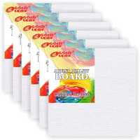 Gold Leaf Cotton Canvas Board Medium Grain 6 X 6 Inch - Pack Of 6 - White