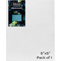 Eduway Canvas Board For Painting- (5X5) | Premium Quality 7Oz Pre-Primed Cotton Canvas Board For Artists & Beginners | Ideal For Acrylic, Oil, Gouache, Pastels Colors (Pack Of 1) (13X13 Cms).
