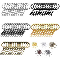 Diy Crafts 5X, Gold, Split Key Ring With Chain Set, Metal Flat Keychain Rings 1 Inch With Open Jump Rings And Screw Eye Pins Bulk, Colors, For Resin Jewelry Making(5X, Gold)