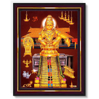 Pavan Photo Laminations Lord Ayyappa Swamy Ayyappan Iyyappan Wall Painting Framed Home Decor (Wood,Matte,Brown,Small Size,6 X 8 Inch) B1073S
