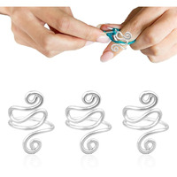 Hasthip 3Pcs Crochet Tension Ring Lefties & Righties Yarn Tension Ring Wire Wrapped Knitting Crochet Tool Yarn Tension Crochet Adjustable Ring For Women For Diy Knitting & Crocheting