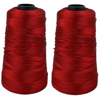 Aakriti Viscose Rayon Art Silk Yarn - Embroidery Crochet Knitting Lace Trim Jewellery Making Bag Making Thread (2 Pcs, Dark Red)