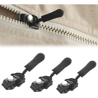 Bhuma 3 Sets Instant Zipper Repair Kit, Universal Zipper Slider Replacement, Adjustable Zipper Fixer Zipper Pull For Luggage Backpack Wallets Suitcases Tents Jackets Skirts Jeans.Universal Screw Fix Removable Zippers For Bags.