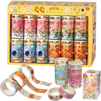 Funblast Washi Tape Set  Set Of 60 Pcs Decorative Kawaii Washi Rolls, Self-Adhesive Masking Tape Roll Set For Art Craft Scrapbook Journaling For Kids