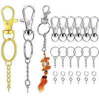 Diy Crafts 2X, Silver, 2 Pcs Only, Keychain Rings With Chain, Open Jump Rings And Screw Eye Pins For Crafts Charm Jewelry Making ((2X, Silver)