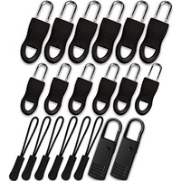 Hasthip 20Pcs Zipper Pulls Replacement Kit, Universal Zipper Puller, Detachable Zipper Pull Tab For Bags, Purses, Luggage, Backpacks, Jackets, Boots, Tents - 3 Styles, 4 Sizes
