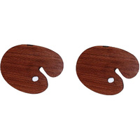 Roger & Moris Artist Wooden Palette With Thumb Hole For Drawing, Painting And Coloring (Size : 8 X 12 Inches) Pack Of 2