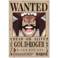Comicsense.Xyz One Piece Anime Gol D Roger (Pirate King) Wanted Bounty Poster