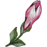 Garaan - Machine Embroidered Applique, Embroidery Patch, Sew On Patches, Diy Projects, Magnolia Small Bud Pink (Pack Of 6)