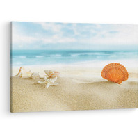 Truecanvas Beach Beautiful Shell, Wooden Framed Canvas Paintings For Living Room | Bedroom | Office | Gallery | Ready Wall Mount Canvas Wall Art Painting | Size - 12 X 18In, Ct0710