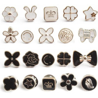 Godfly Mini Shirt Brooch Buttons Pearl No Sew Button Pins Instant Button Jeans Button Pins Women Shirt Safety Brooch-20Pcs(Design-1)