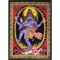 Purpledip Cotton Wall Poster Shiva Mahadev: Spiritual Hanging Unframed Sheet, Multicolor (20086)