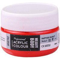 Brustro Professional Artists Heavybody Acrylic Paint 50Ml Napthol Scarlet (Sr 3) | Ideal For Paper, Canvas, Water-Based Colours, Non-Toxic, Inter-Mixable Colors, Crafters, Fine Art Students