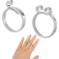 Zanottra 2Pcs Crochet Ring For Finger, 2 Styles Adjustable Crochet Rings Open Crochet Guide Ring Yarn Guide Finger Holder Knitting Thimble For Crocheting Ring Loop Crochet Tension Rings For Women