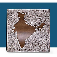 Vah India Filled String State Decorative Wall Hanging Thread Art For Wedding Gift, Anniversary Gift, Birthday Gift (30 Cm X 30 Cm X 3 Cm)