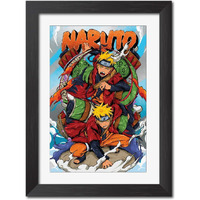 Tenorarts Naruto Sage Mode Poster Anime Laminated Poster Framed Paintings With Black Frames (12Inches X 9Inches)