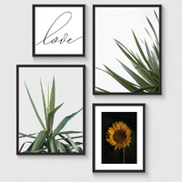 Colossal Art House Modern Digital Paintings With Frame For Home Decoration - Painting For Living Room Bedroom Office Room Decor - Painting For Wall Decoration - Set Of 4 (Green)