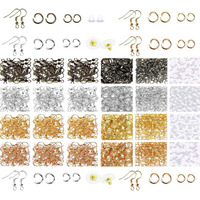 Diy Crafts 300 Grm, Mix Gold/Silver, Earring Jewelry Making Earring Hooks Making Supplies Kit Earring Hooks Open Jump Rings Earring Backs For Jewelry Making Re(300 Grm, Mix Gold/Silver)