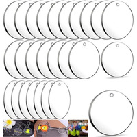 Diy Crafts 4 Pcs, 2" Inch Clear, Acrylic Keychain Blanks, Clear Keychains For Vinyl, Acrylic Transparent Circle Discs Acrylic Blanks Keychain Bulk For Diy Keychain, Craft(4 Pcs, 2" Inch Clear)
