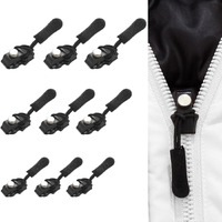 Brownarrow 5-Pcs Removable Zip Puller, Zipper Repair Kit With Nylon Pull Tabs Cords Clothing Fixer Tool Replacement Metal Zipper Pull For Sliding Teeth Universal Screw Fix Zip Puller For Bags, Garments