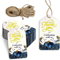 Clickedin Thank You For Celebrating With Us Tags Gold Foil Elegant Unique Design 50Pcs Thank You Tags For Favors, Wedding, Party, Birthday, Bridal Shower, Favor Tags