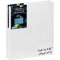 Eduway Canvas Board For Painting- (14X18) | Premium Quality 7Oz Pre-Primed Cotton Canvas Board For Artists & Beginners | Ideal For Acrylic, Oil, Gouache, Pastels Colors (Pack Of 2) (35X45 Cms)