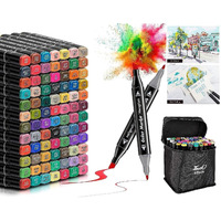 Mobdesk Alcohol Marker Set Of 48  Touch Cool Dual Tip Markers With Brush Tips | 48 Vibrant Multicolor Shades For Adult Coloring, Calligraphy, Illustrations, Drawing And Kids Art Projects, Sketch Pens