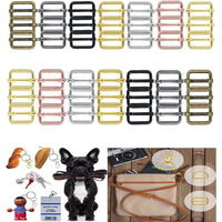 Diy Crafts 4 Pcs Slide Buckles, Antique Gold, Round Swivel Snap Hooks And Round Rings, Metal Swivel Lanyard Snap Round Hook, Slide Buckle For (4 Pcs Slide Buckles, Antique Gold)